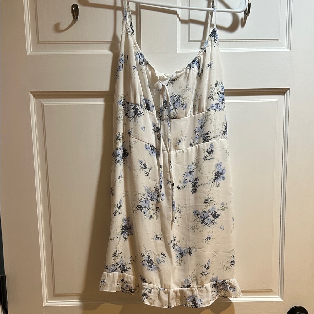 Abercrombie & Fitch Ivory and Navy Floral Mini Dress